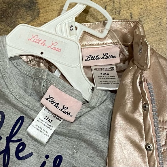 NWT LITTLE LASS 3 Pc Outfit, Jacket Leggings & Top, Sz 18M - Picture 5 of 5